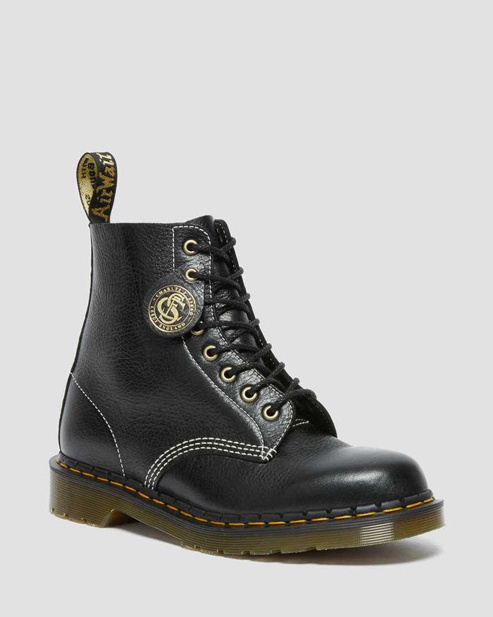 Dr Martens Vintersko Dame Svart 1460 Pascal Made In England Classic Læder Lace Up 6812UOZBQ